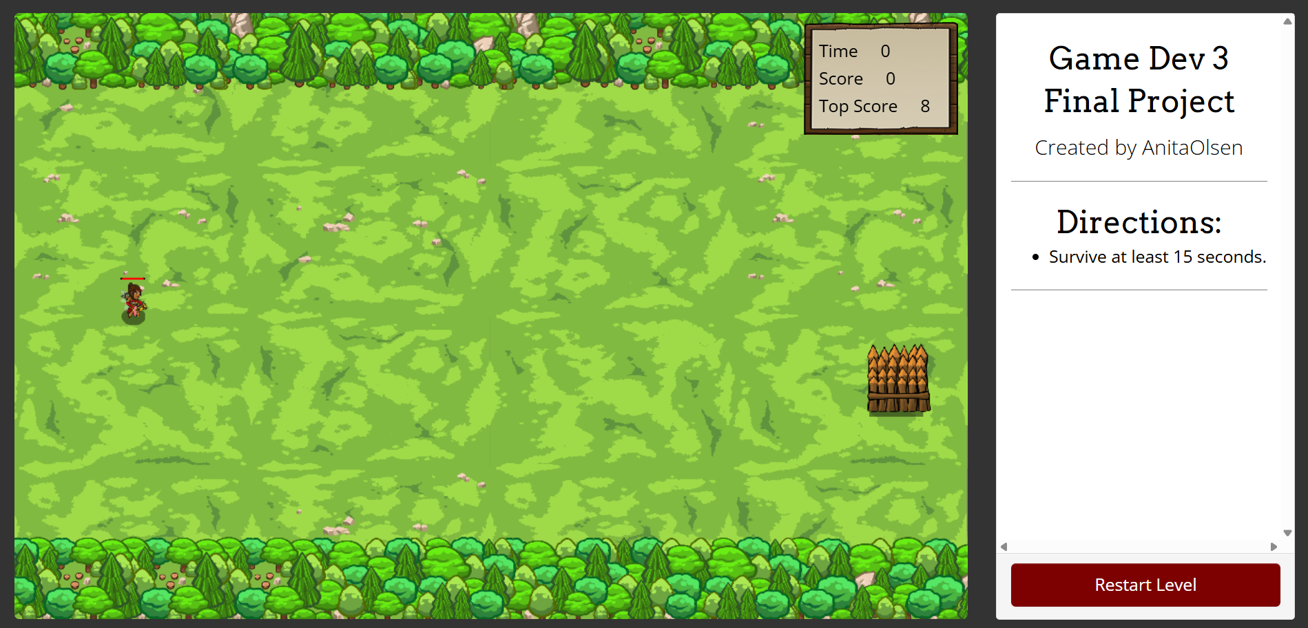 Game Dev 3 Level the game made by AnitaOlsen